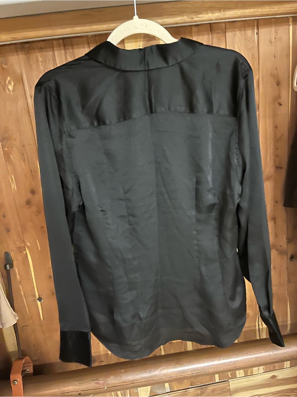 Cynthia Rowley Black Satin Button-Down Blouse - Picture 2 of 2
